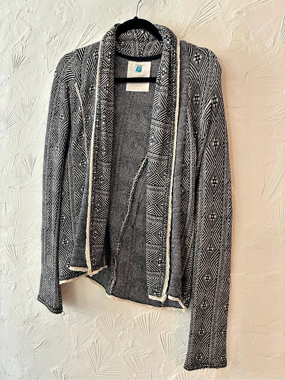 Sparrow Geometric Cardigan in Black & White